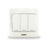 西门子SIEMENS 远景 三开双控带荧光开关 雅白色