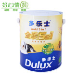 多乐士 金装五合一超低VOC内墙乳胶漆 5L 5L 白色 多乐士墙面漆 多乐士乳胶漆 涂料