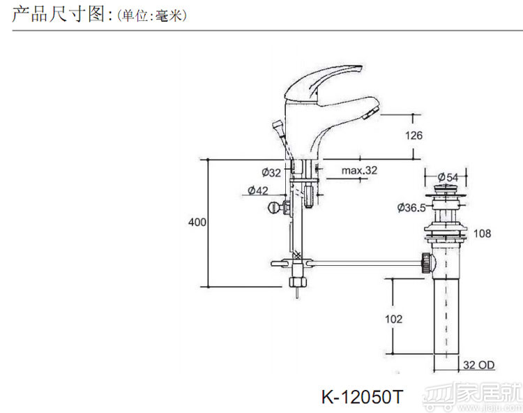 k-12050t-cp ×1 产品类型: 产品分类: 台盆龙头 品牌名称: 科勒 产品