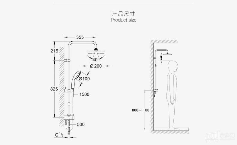 高仪grohe天瀑恒温淋浴花洒龙头套装