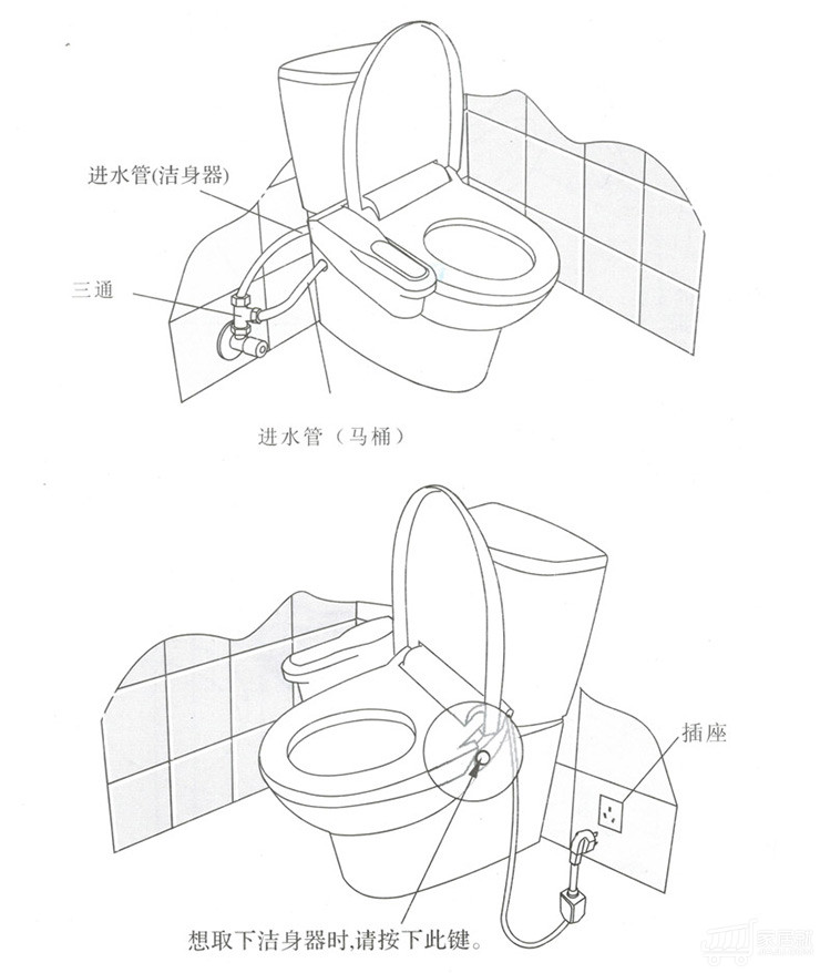 韩国现代hyundai一体式智能马桶坐便器 s602 一体式遥控多功能辅洗坐