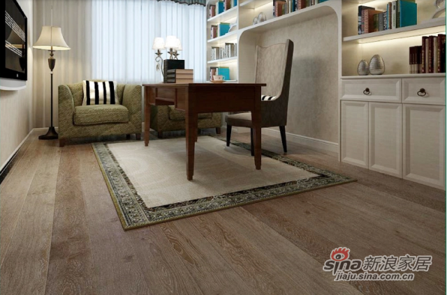 金桥地板多层实木复合木地板实木环保地暖地板拉丝白纹理-1