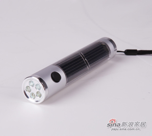 鸿雁5芯超高亮铝合金太阳能充电LED手电筒-1