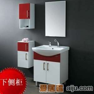 法恩莎PVC浴室柜-3683下侧柜（300*280*640MM）大红/白色1