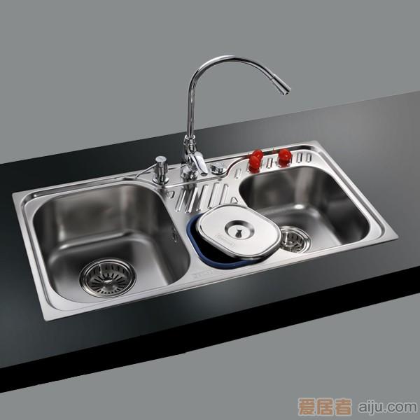 GORLDE优质不锈钢水槽／洗菜池 环保星系列HBS-2#（大小盆）1