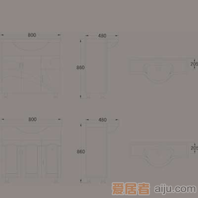 惠达卫浴组合-LP016盆+SCHG-LP016柜2
