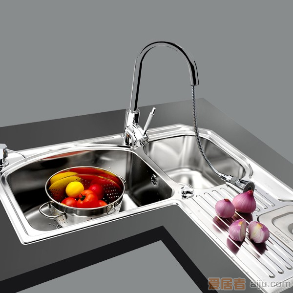 GORLDE优质不锈钢水槽／洗菜池 环保星系列HBS-7#（大小盆）1