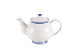 蓝边陶瓷茶壶