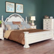 艾芙迪 卧室家具 1.8M/1.5M实木床 白色做旧 ACL51A-703M/713M