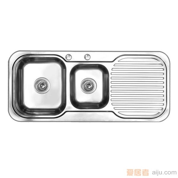GORLDE优质不锈钢水槽／洗菜池 莱茵系列ET01（双盆带翼）2