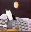 紫罗兰家纺床上用品全棉活性印花四件套灰色迷情VPEA379-4