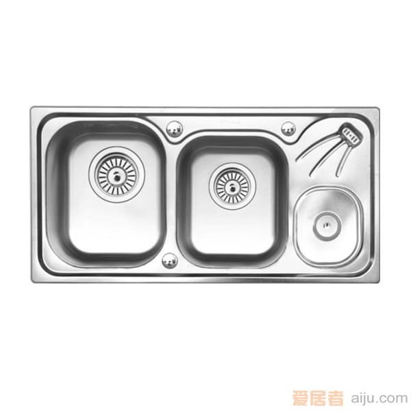 GORLDE优质不锈钢水槽／洗菜池 环保星系列HBS-3#（大小盆）2