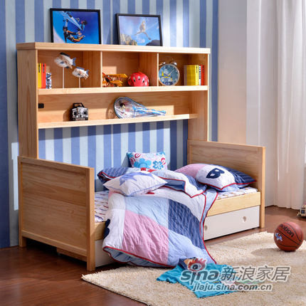 喜梦宝 实木家具韩式实木床1米单人床松木床儿童床