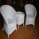 凰家御器藤白色休闲椅情人椅三件套NH-Y021