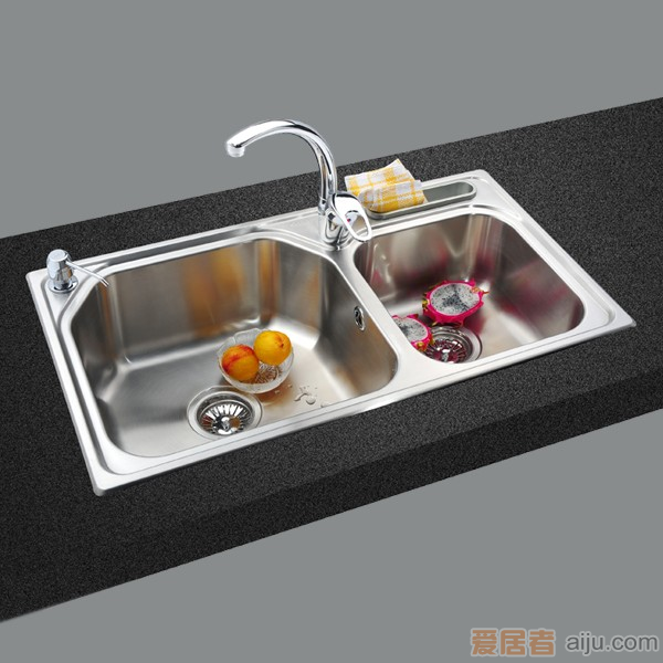 GORLDE优质不锈钢水槽／洗菜池 莱茵系列LY02(大小盆)1