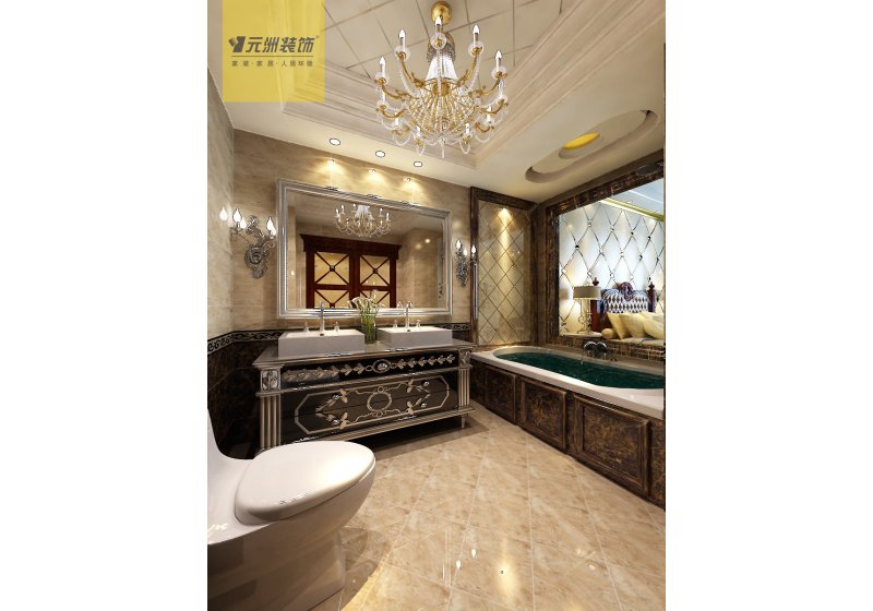 卫生间：采用釉面瓷砖及现代功能齐全的智能化卫浴设备。