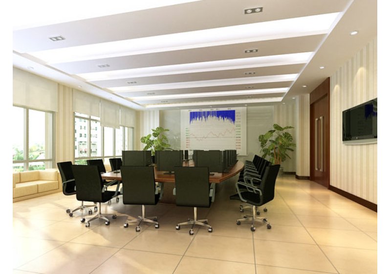 会议室：整个空间显得时尚、简洁、大方、具有动感，充分体现企业的形象与现代感。