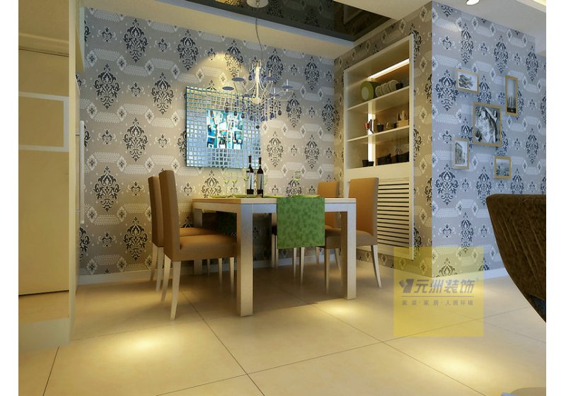 餐厅区域充分利用空间，增加了狭长空间的实用性。