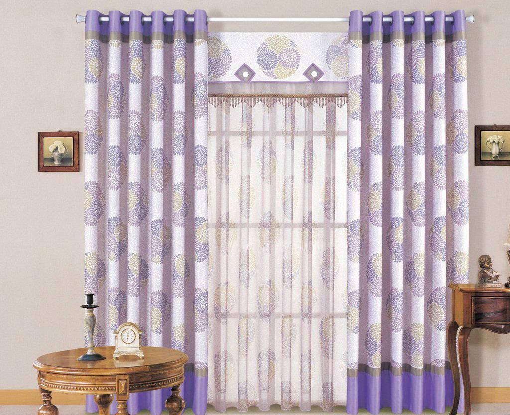 伊莎莱-新中式印花客厅窗帘效果图-客厅窗帘图片