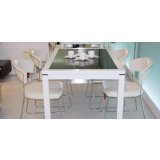 都市家园现代简约餐桌椅T5294+DC6122