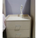 诺捷卧室家具床头柜6C054白枫（双抽屉）