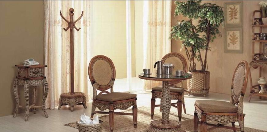 翡翠藤器西餐台椅组合4件套伯尔尼