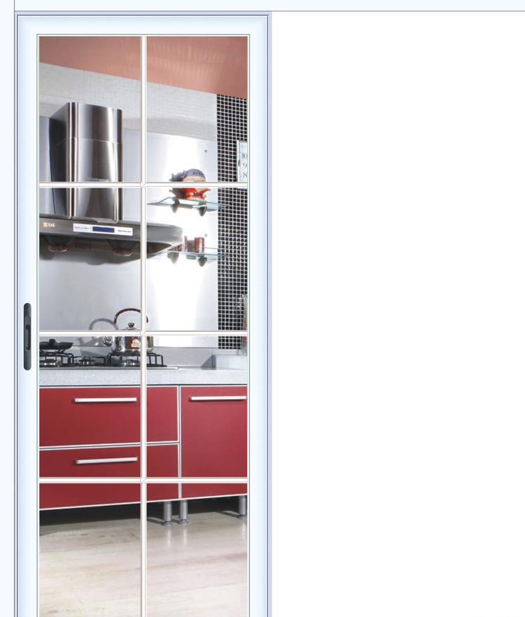 极窄三联动移门 推拉门 厨房门 吊轨钛铝镁合金卫生间阳台门